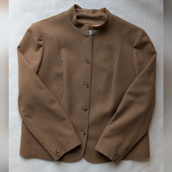 Vintage Pendleton Women's Camel Brown Wool Jacket Blazer Made In USA - Picture 9 of 16